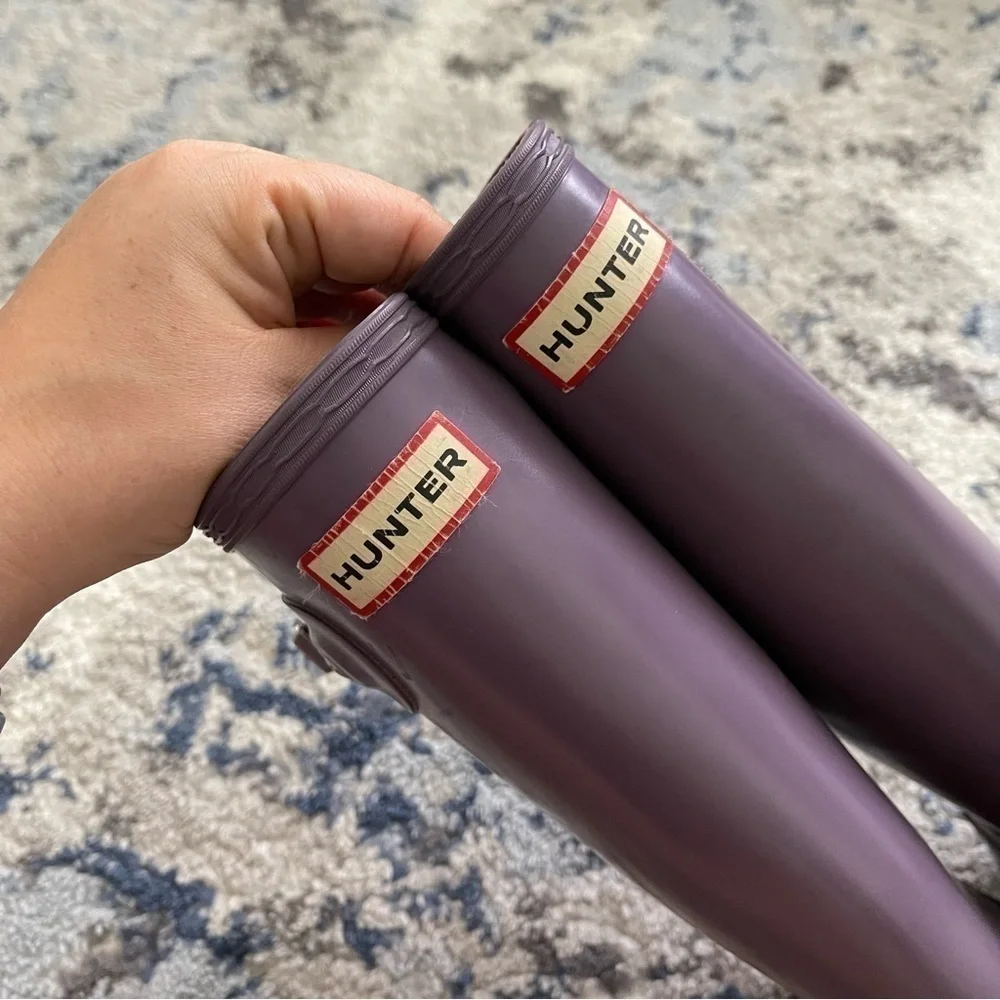 Hunter Classic Tall Rain Boots Lavender Purple Wellies Size 4